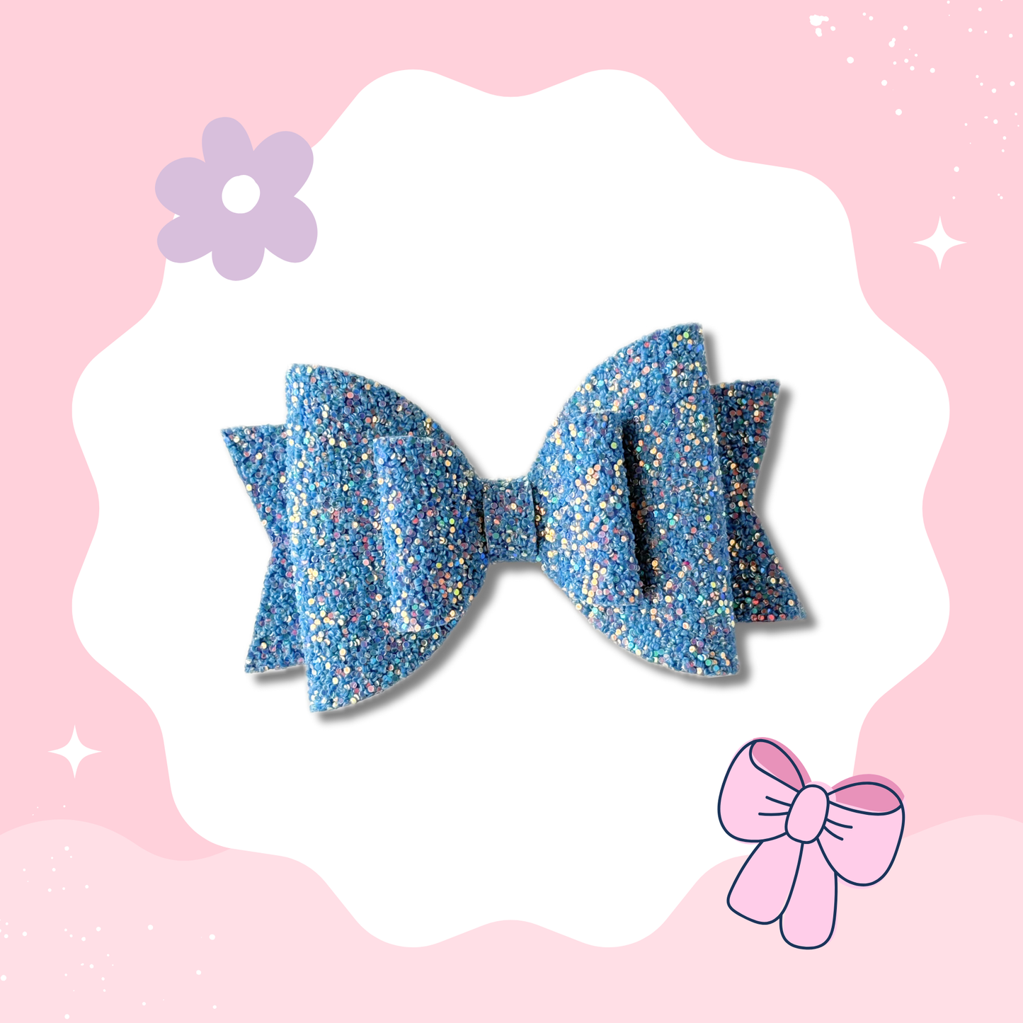 Blue Glitter XL Bow