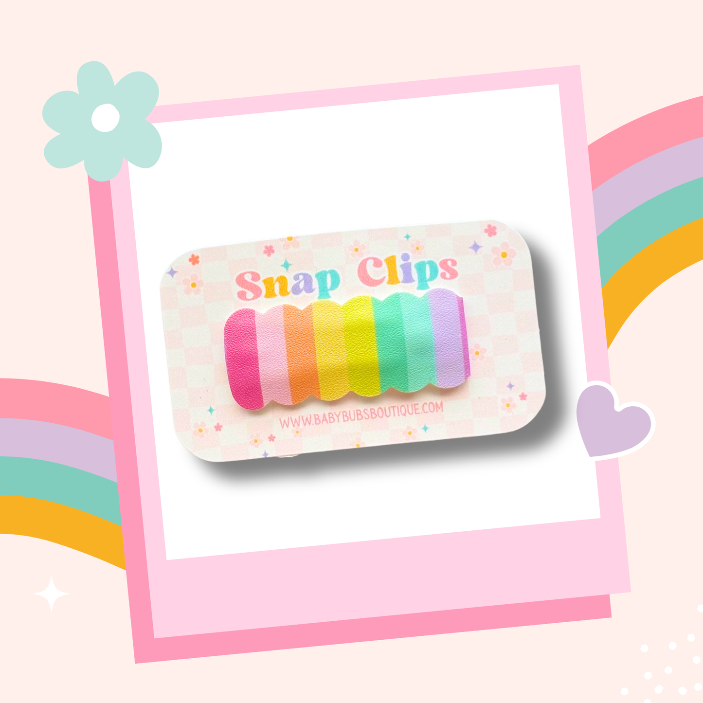 Rainbow Stripes Snap Clip