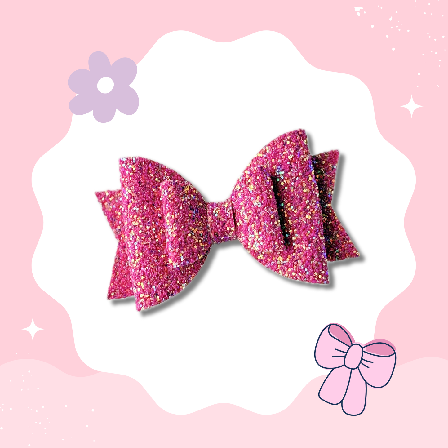 Magenta Glitter XL Bow