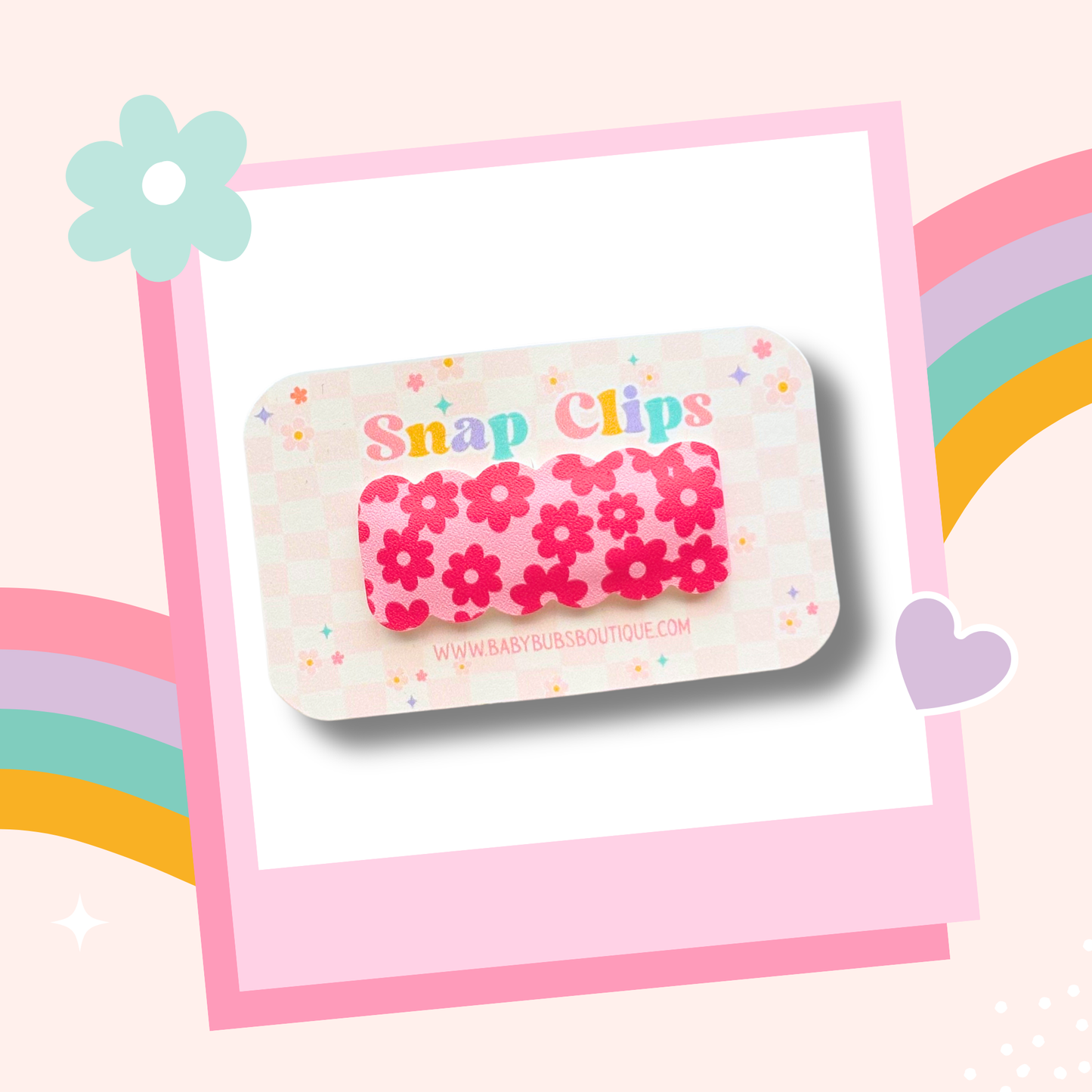 Pink Daisy Snap Clip