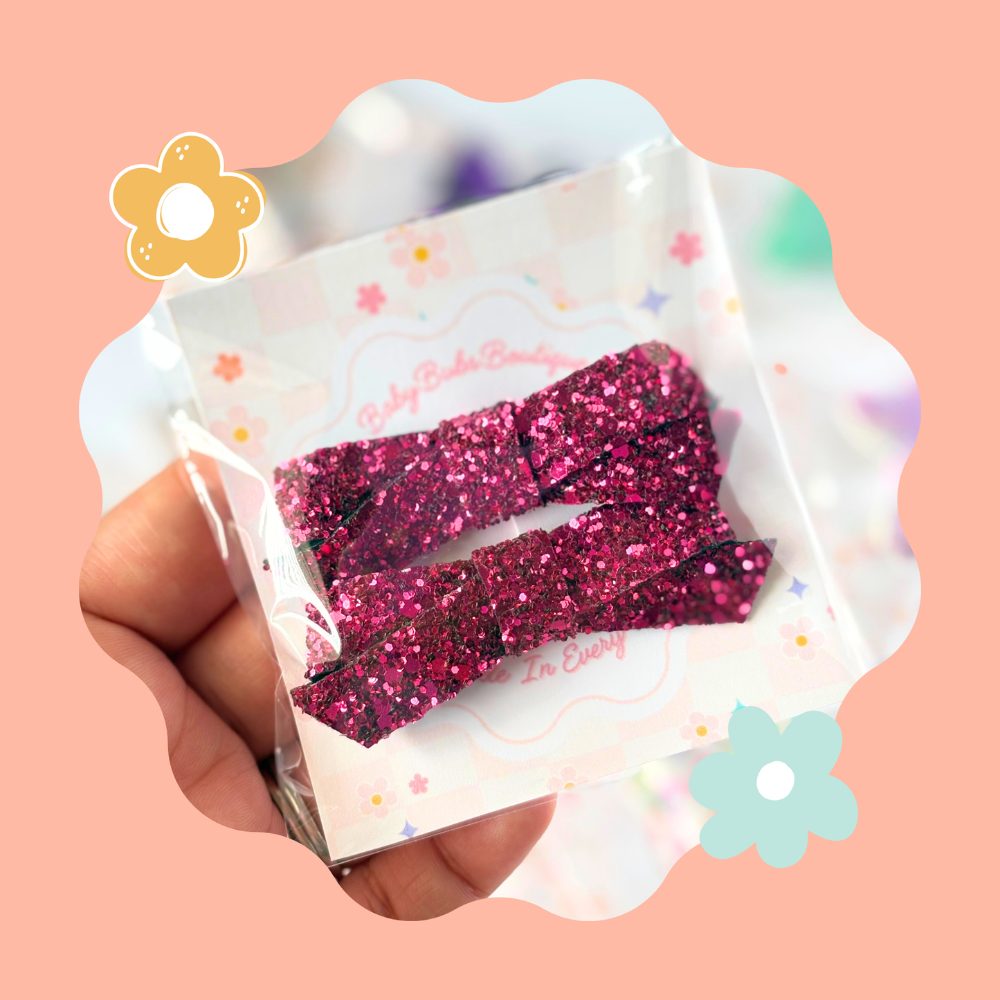 Magenta Glitter Twists Set