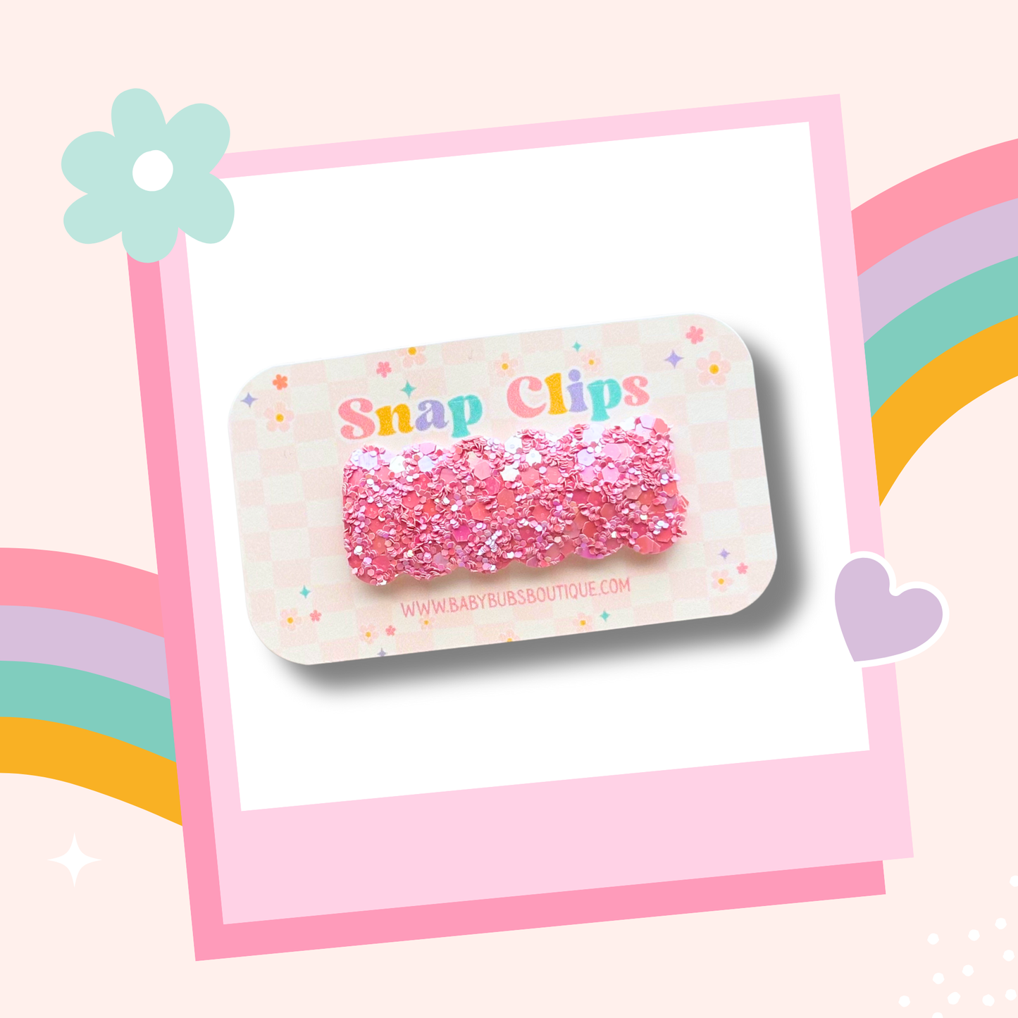 Bubblegum Glitter Snap Clip