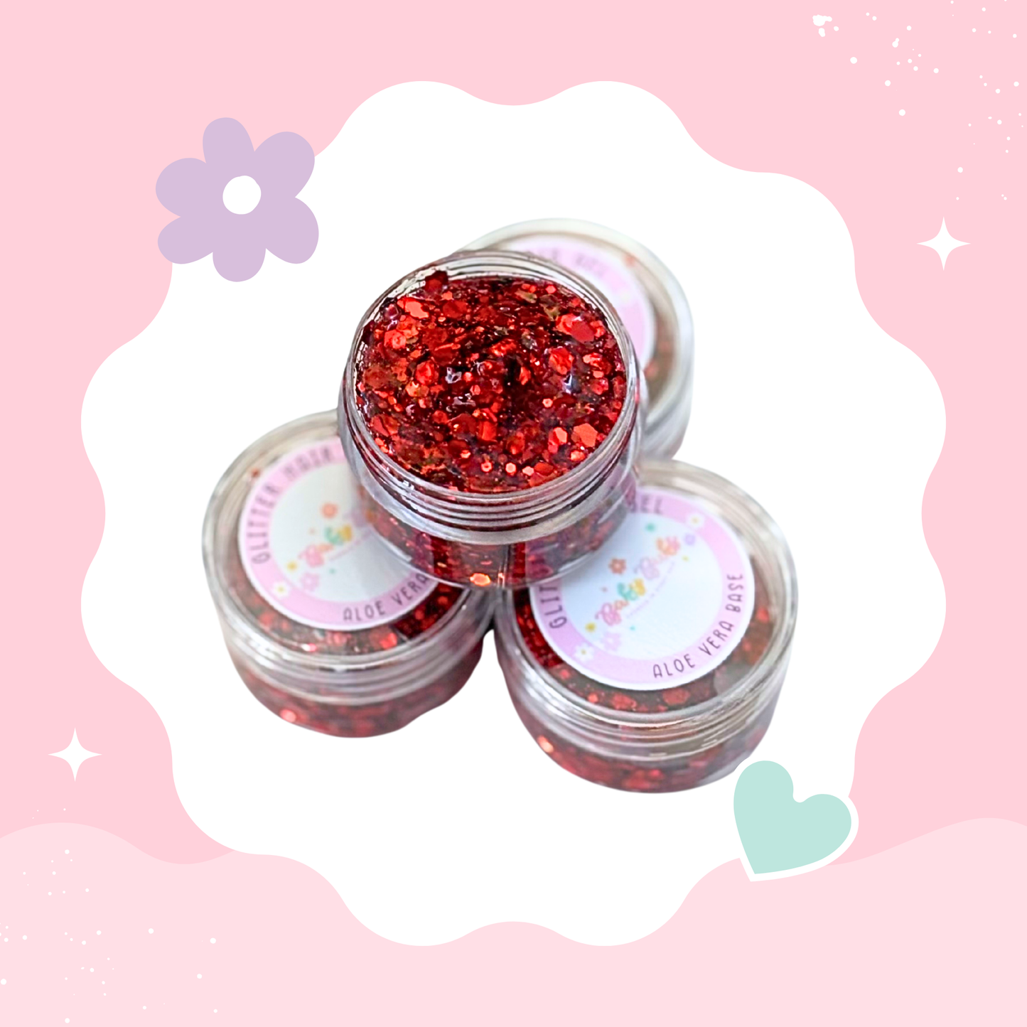 Red Glitter Hair Gel