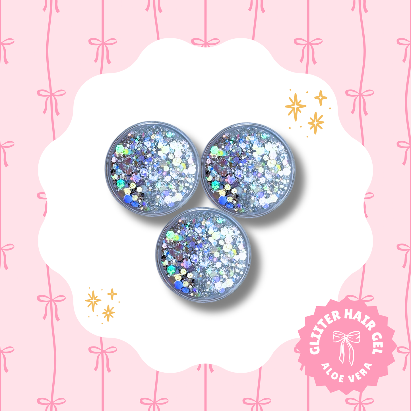 Holographic Silver Glitter Hair Gel