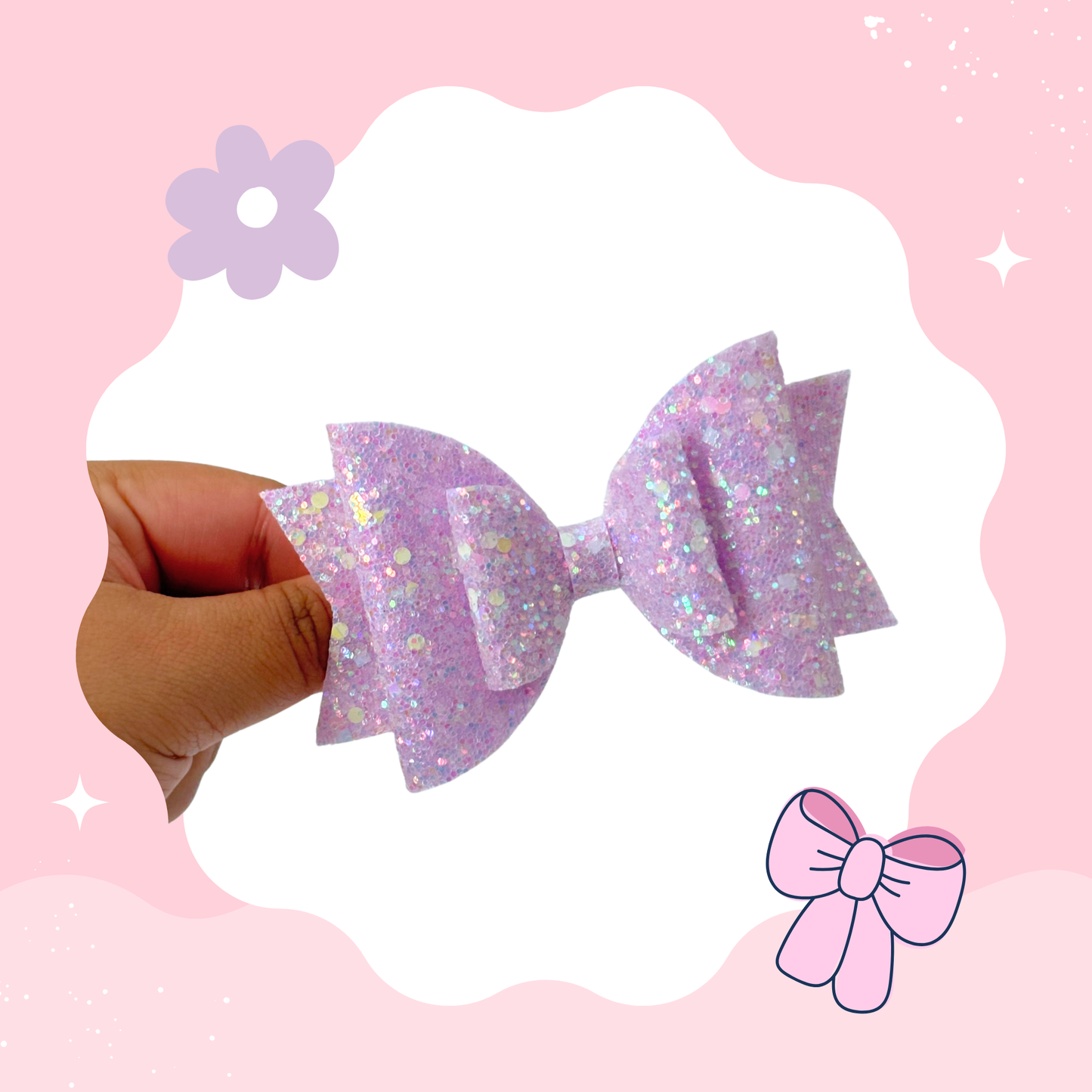 Glitter Lavender Bow