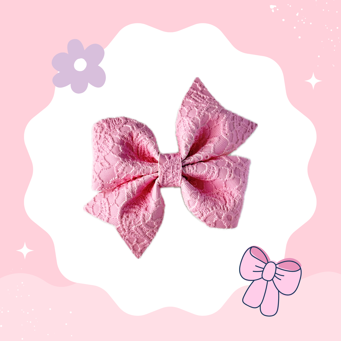 Pink Embossed XL Bow