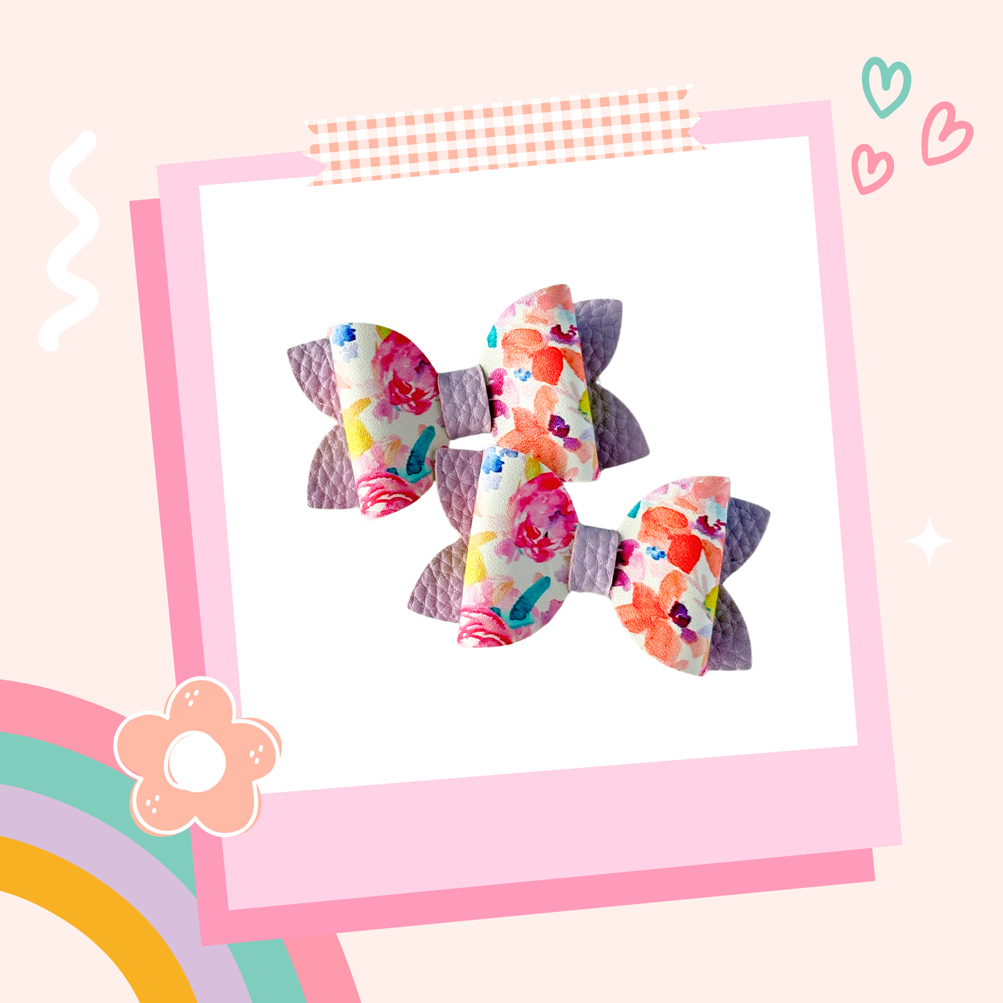 Watercolor Floral Piggy Set