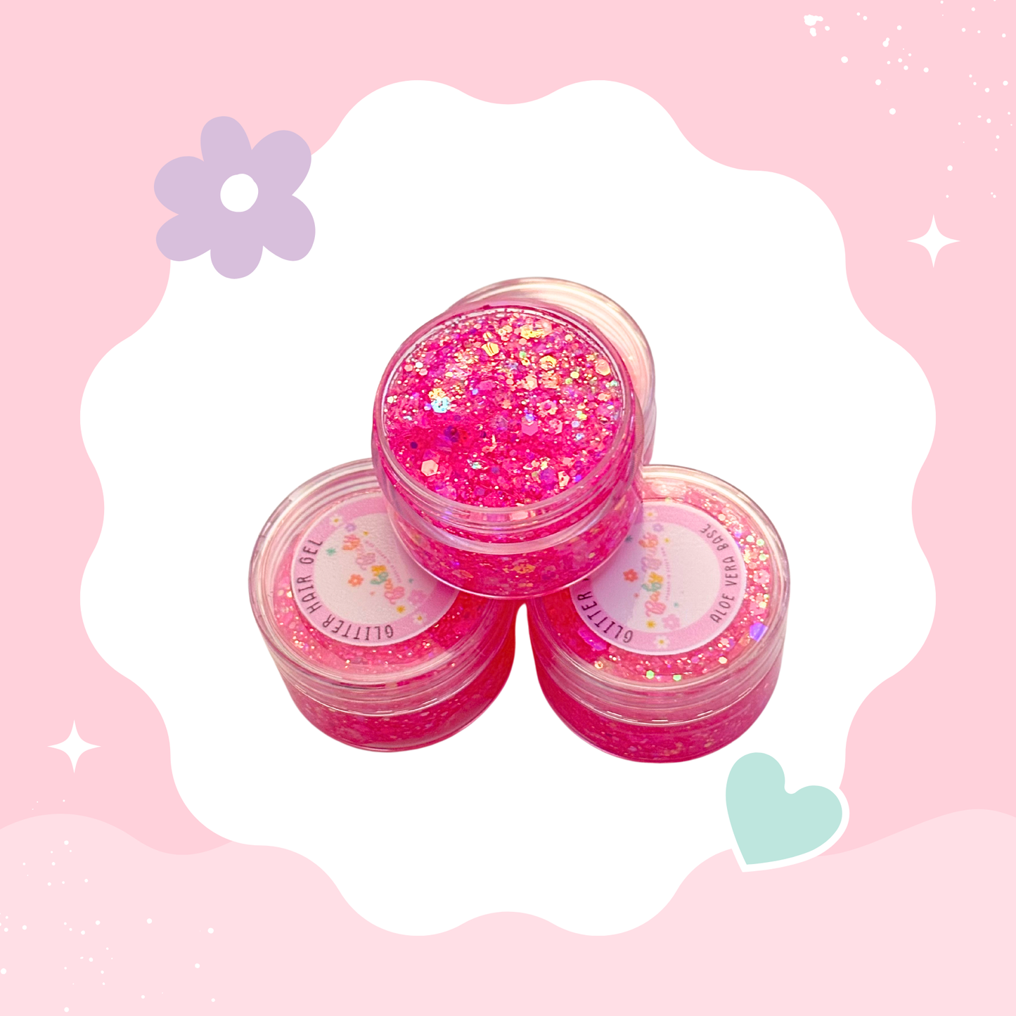 Pink Princess Glitter Hair Gel