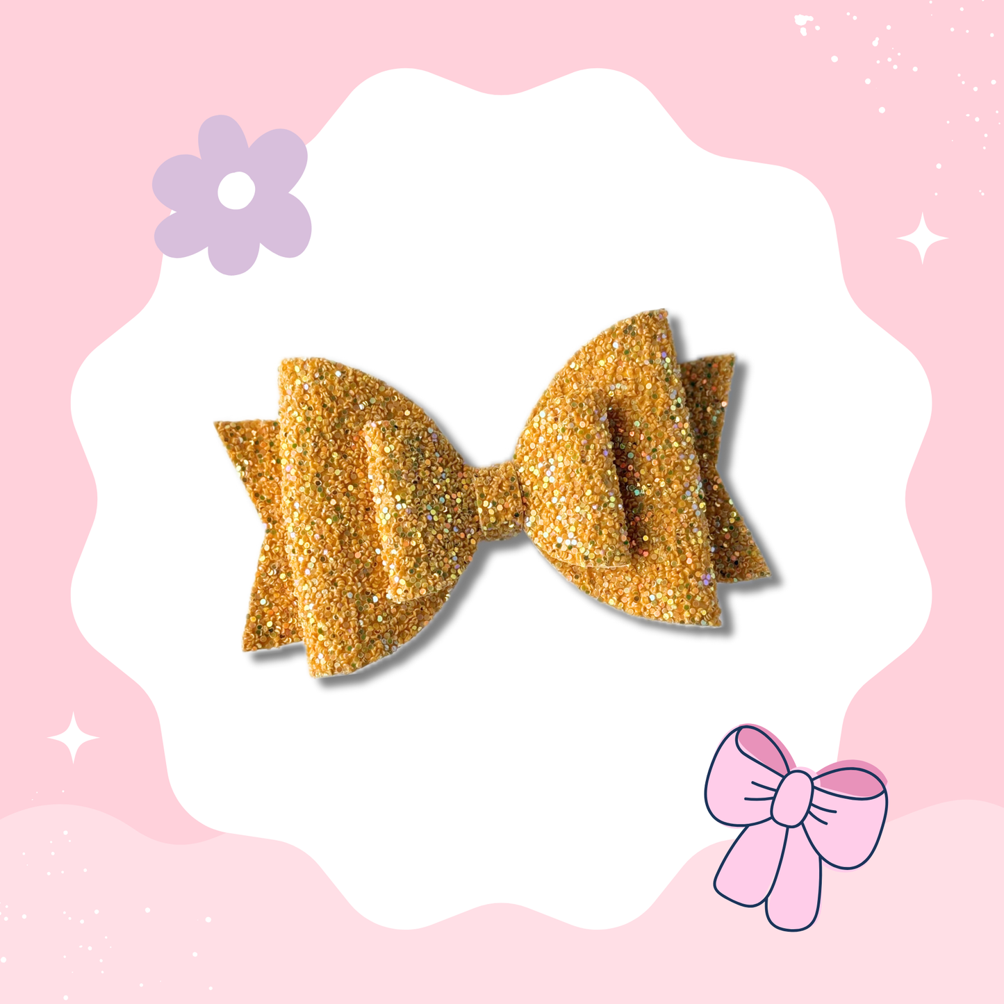 Yellow Glitter XL Bow