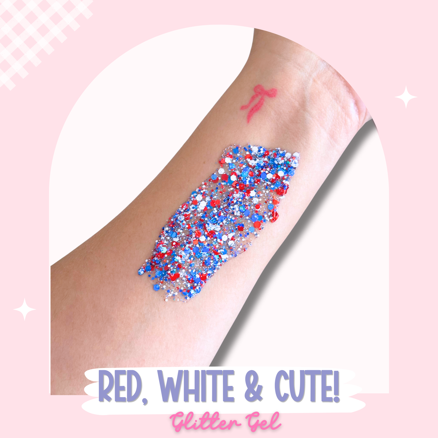 Red, White & Cute Glitter Hair Gel