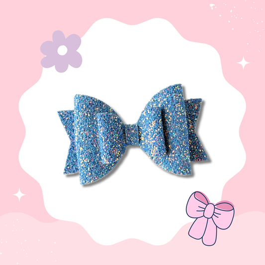 Blue Glitter XL Bow