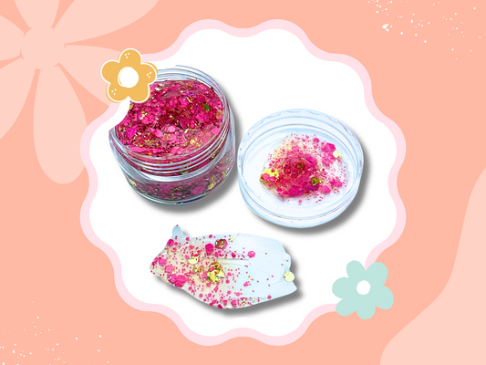 Pink & Gold Glitter Hair Gel