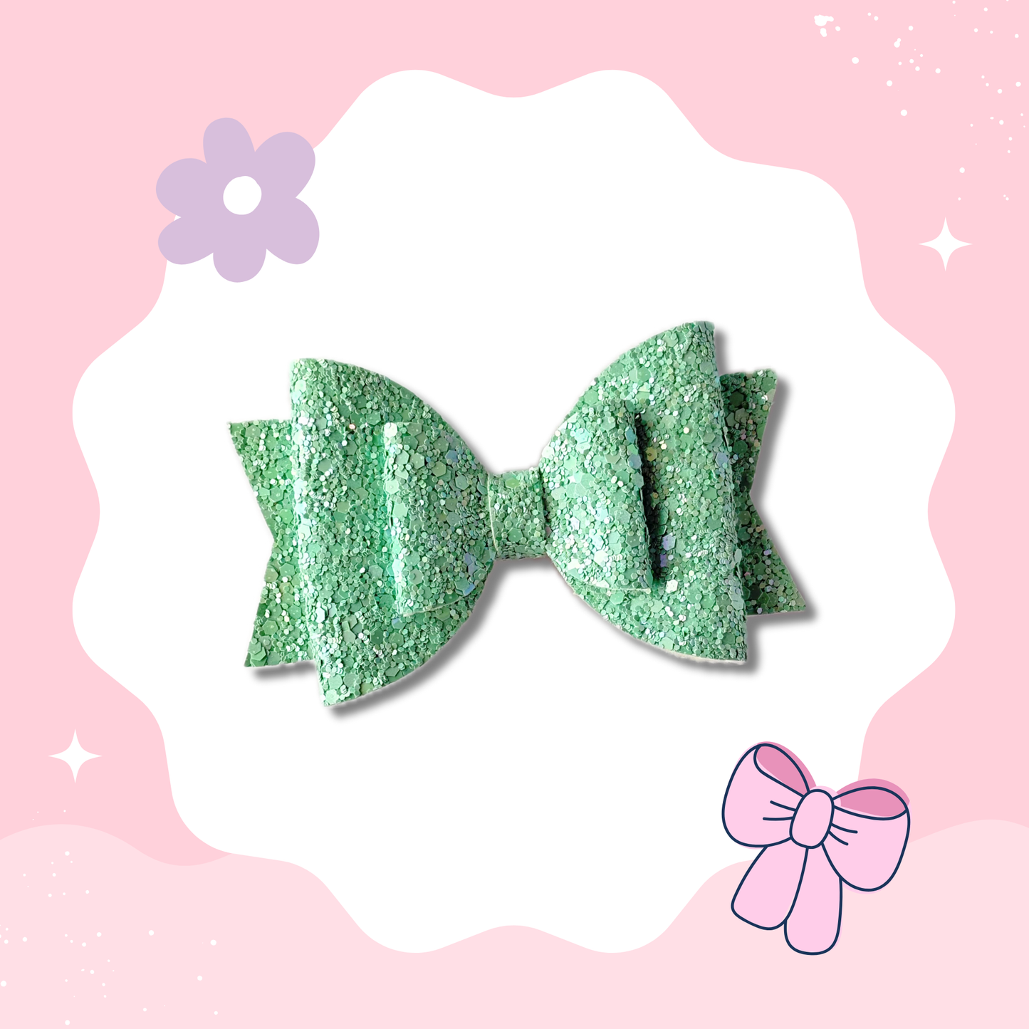 Mint Glitter XL Bow
