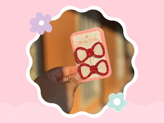 Red Glitter Mini Piggy Set