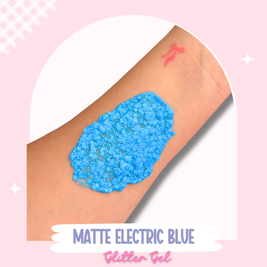Matte Electric Blue Glitter Gel