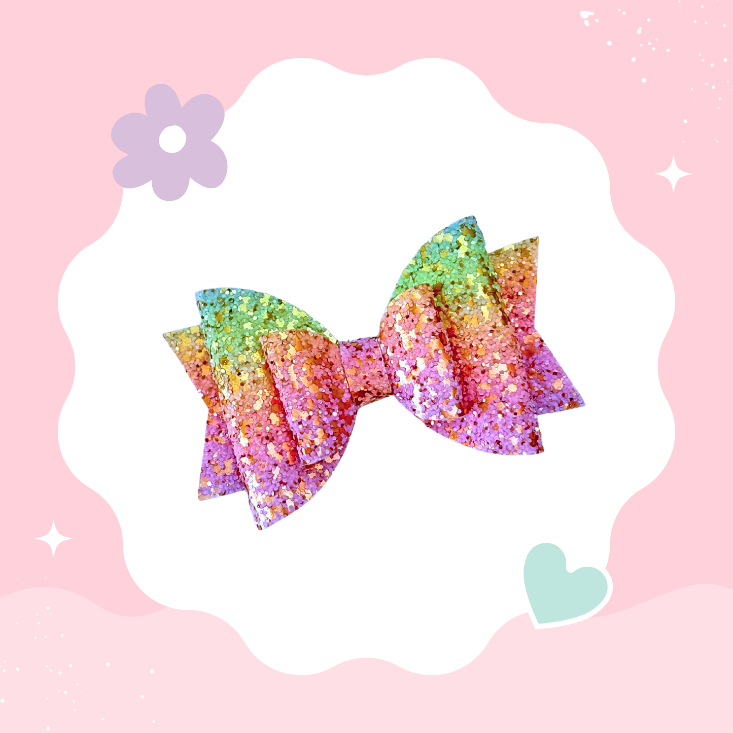 Rainbow Glitter XL Bow
