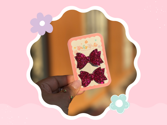 Magenta Glitter Mini Piggy Set
