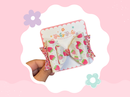 Strawberries  XL Bow