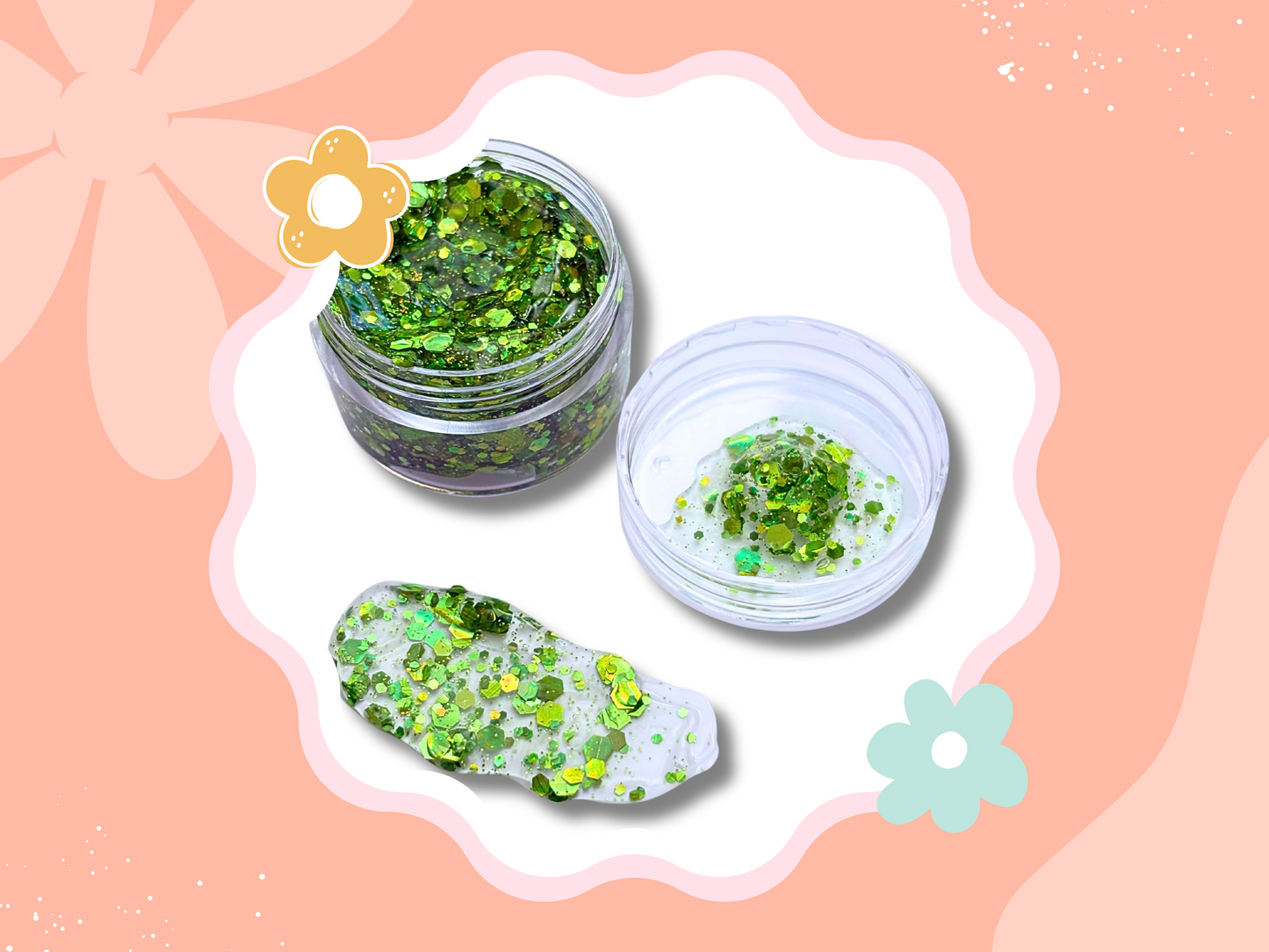 Light Green Glitter Hair Gel