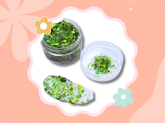 Light Green Glitter Hair Gel