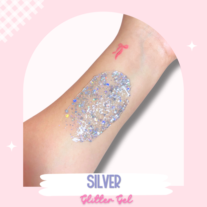 Holographic Silver Glitter Hair Gel