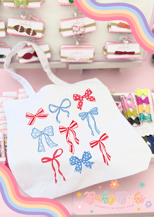 Red, White & Blue Bows Tote Bag