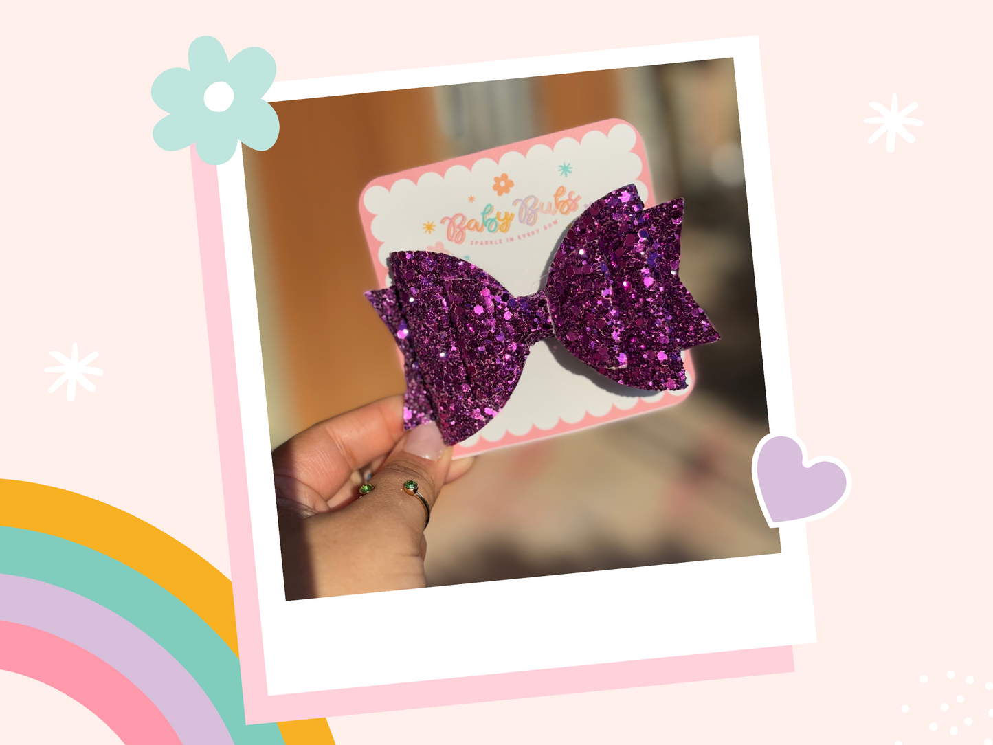 Purple Glitter XL Bow