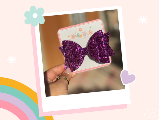 Purple Glitter XL Bow