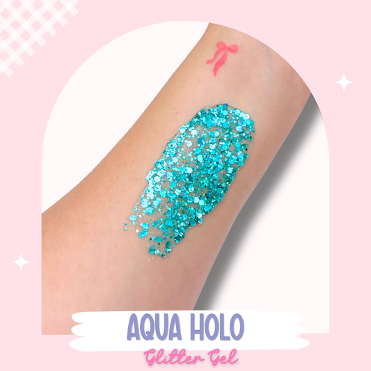 Aqua Holo Glitter Hair Gel