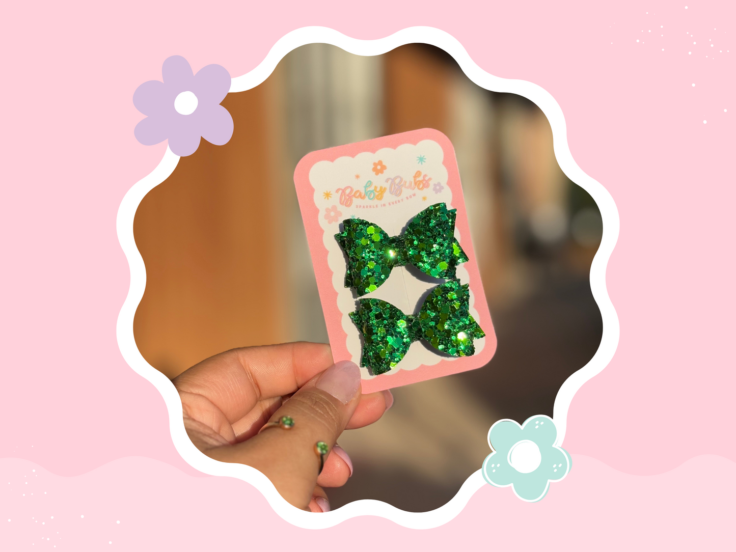 Green Glitter Mini Piggy Set