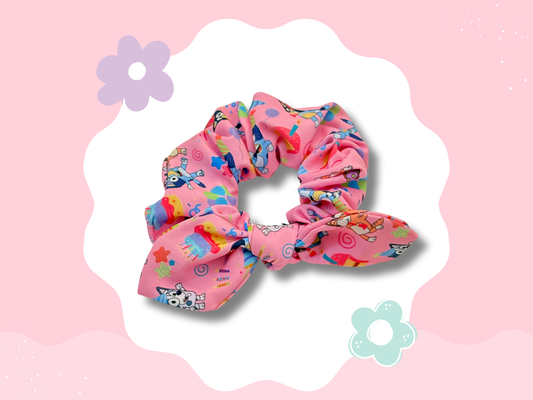Happy Birthday Pups Knotted Scrunchie