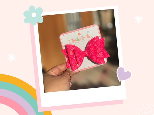 Hot Pink Glitter XL Bow