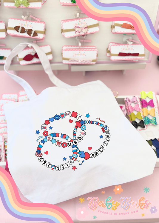 USA Friendship Bracelet Tote Bag