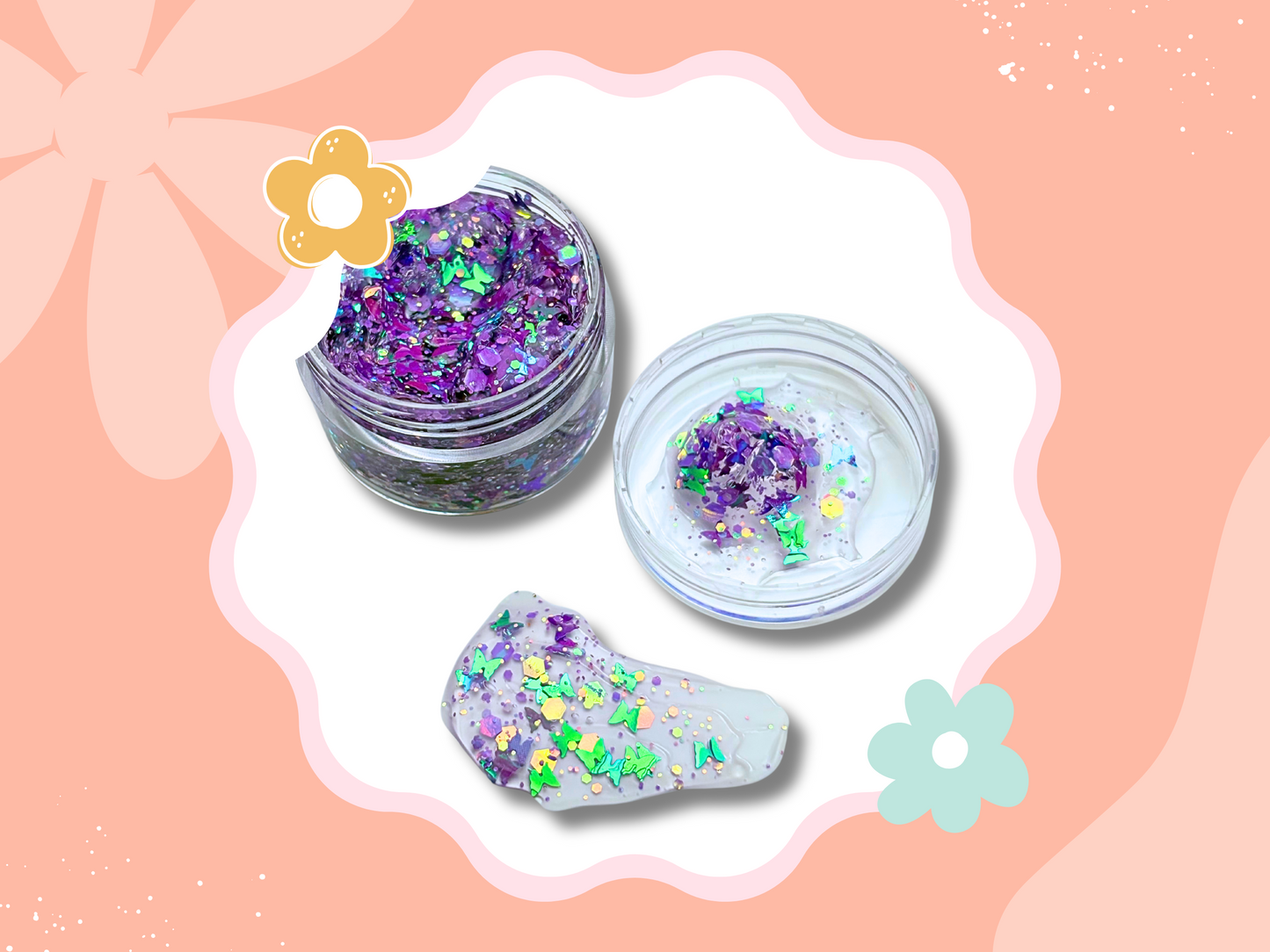 Butterfly Purple Mix  Glitter Hair Gel