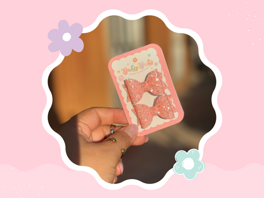 Pink Crystal Glitter Mini Piggy Set