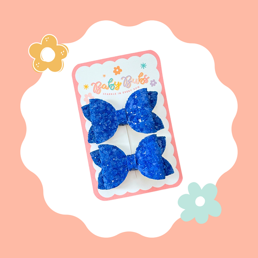 Matte Blue Glitter Piggy Set