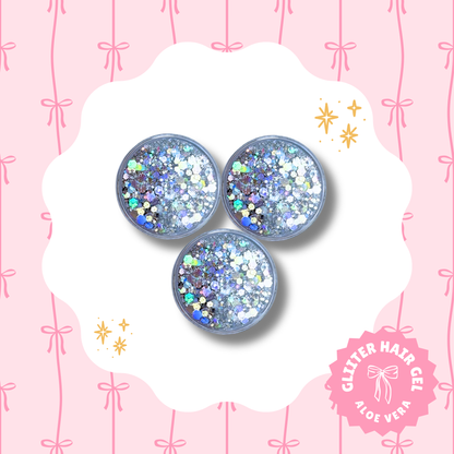 Holographic Silver Glitter Hair Gel
