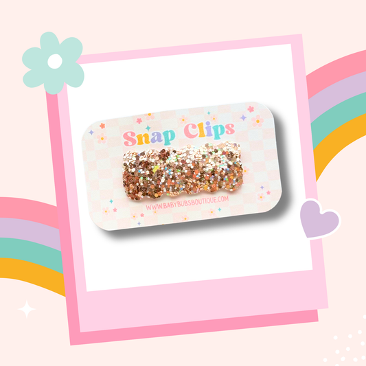 Gold Mix Glitter Snap Clip