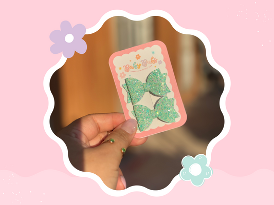 Mint Glitter Mini Piggy Set