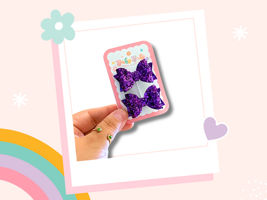 True Purple Glitter Mini Piggy Set