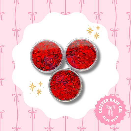 Red Glitter Hair Gel