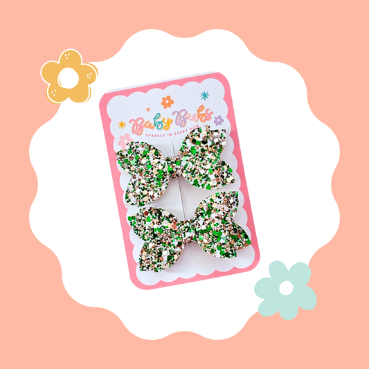 Green & Gold Glitter Piggy Set