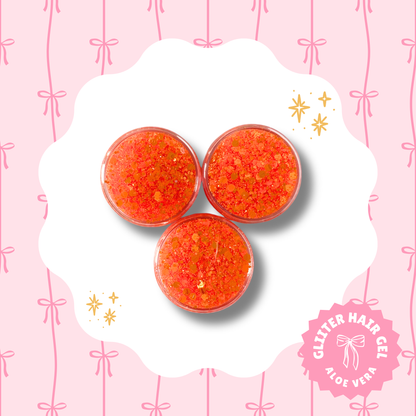 Neon Orange Glitter Hair Gel