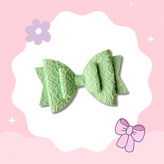 Mint Green Embossed  XL Bow