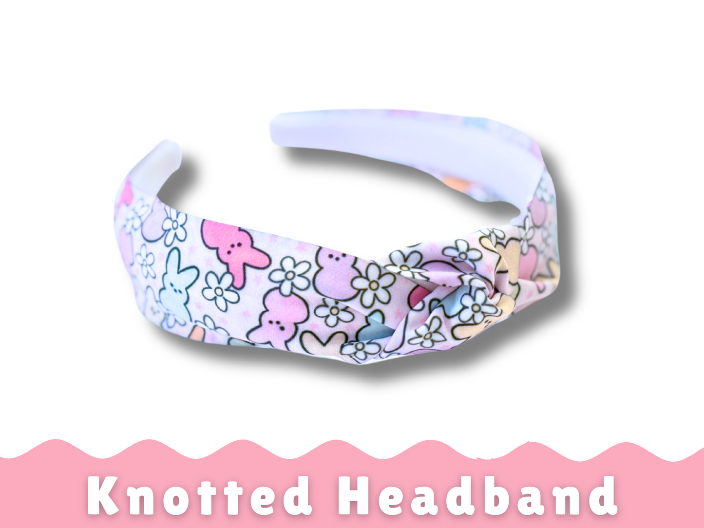 Floral Bunnies Knotted Headband