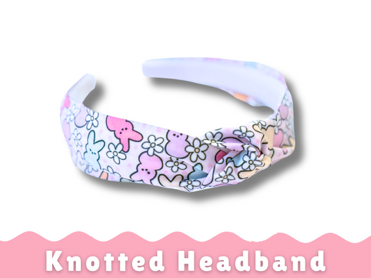 Floral Bunnies Knotted Headband