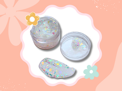 Clear White Glitter Hair Gel