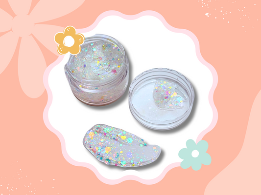 Clear White Glitter Hair Gel
