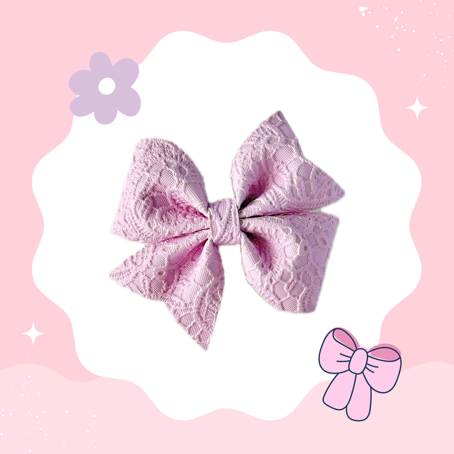 Light Pink Embossed XL Bow