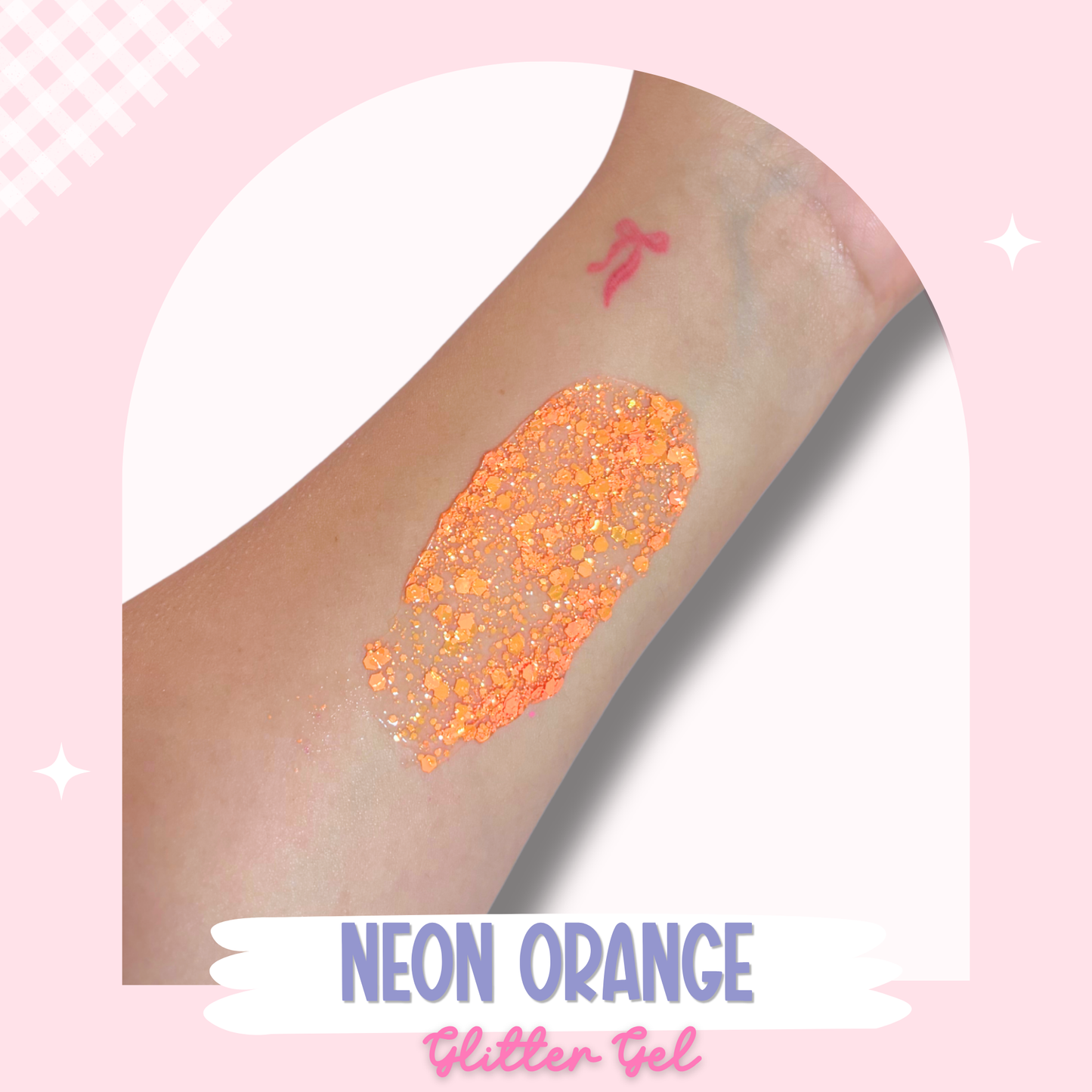 Neon Orange Glitter Hair Gel